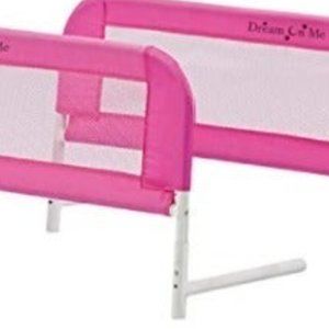 Dream On Me Mesh Bed Rails, Pink, Small / 2 Counts